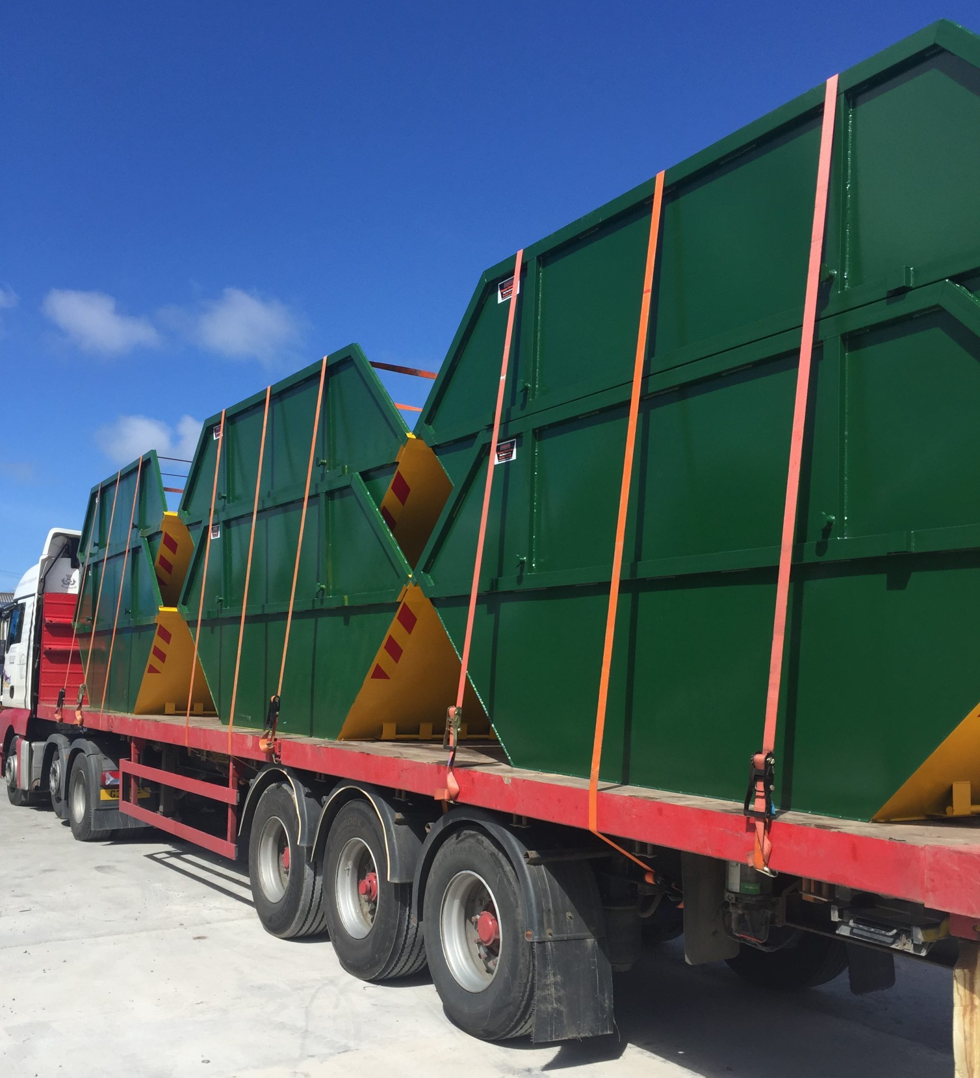 14 yard skips on Samson Haulage lorry